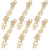 6Pcs Brass Micro Pave Clear Cubic Zirconia Links/Connectors ZIRC-SC0001-43-7