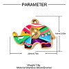 Printed 304 Stainless Steel Pendants STAS-OY010-58G-2