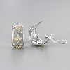 Brass Clear Cubic Zirconia Hoop Earrings WGCB859-02-2