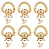 Gorgecraft 6Pcs Brass 360 Degree Rotate Ball Post D Ring Screwback Rivets KK-GF0001-13-1