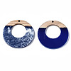Opaque Resin & Walnut Wood Pendants RESI-T035-22-3