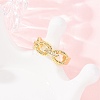 Brass Micro Pave Cubic Zirconia Cuff Open Rings RJEW-F204-01G-5