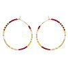 Handmade Glass Seed Beads Hoop Earrings LS-HQ0649-1-1