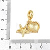 Brass Starfish Shell Shape European Dangle Charms KK-I352-22G-3
