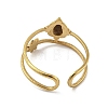 304 Stainless Steel with Natural Tiger Eye Ring RJEW-Z031-01I-02-3
