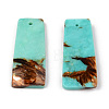 Assembled Natural Bronzite and Synthetic Turquoise Pendants G-N330-015-2