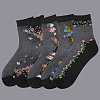 5Pairs Flower Chinlon Glass Silk Socks for Women AJEW-WH20088-007-6