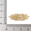 Rack Plating Brass Clear Cubic Zirconia Flower Connector Charms KK-A234-051G-3