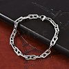 304 Stainless Steel Oval Link  Chain Bracelets for Women Men BJEW-F488-49A-P-2