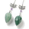 Natural Green Aventurine Teardrop Dowsing Pendulums G-K338-11P-07-2