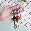 4Pcs  4 Colors Macrame Fringe Braided Keychain AJEW-SW00014-01-5