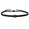 Adjustable Handmade Woven Waxed Cord Braided Bracelets with Acrylic Letter Beads LS-OI4298-6-1