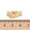 Brass Micro Pave Clear Cubic Zirconia Fold Oval Clasps KK-P302-10G-3