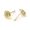 Flat Round 201 Stainless Steel Stud Earring Findings STAS-Q315-08G-2