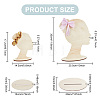 2 Sizes Hair Bun Girl Wooden Head Child Silhouette Stands ODIS-WH0030-15E-2
