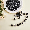 20Pcs Black Cube Letter Silicone Beads 12x12x12mm Square Dice Alphabet Beads with 2mm Hole Spacer Loose Letter Beads for Bracelet Necklace Jewelry Making JX433O-1