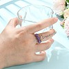 Natural Gemstone Cuff Rings RJEW-JR01072-6