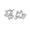 SHEGRACE Brass Micro Pave Clear Cubic Zirconia Charms XGRQ4S052-749P-2