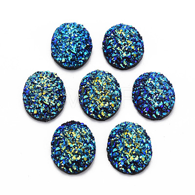 Electroplate Druzy Resin Cabochons CRES-T012-08B-1