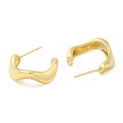 Rack Plating Brass Twist Round Stud Earrings EJEW-Q773-05G-1