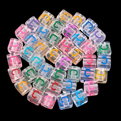 50Pcs Acrylic European Beads MACR-TADJ0001-13C-1