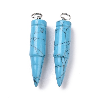 Synthetic Turquoise Pointed Pendants G-D850-13-1