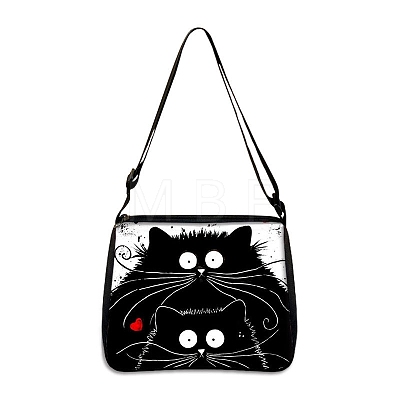 Cat Polyester Shoulder Bags PW-WG04021-06-1