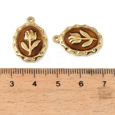 304 Stainless Steel Enamel Pendants STAS-I371-08G-01-1