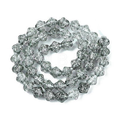 Transparent Crackle Glass Beads Strands GLAA-Q115-04A-02-1
