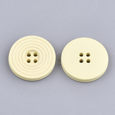 Painted Wooden Buttons WOOD-Q040-002H-1