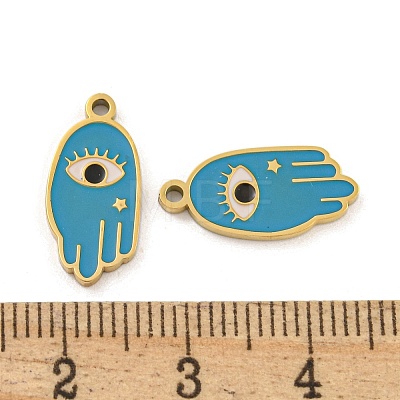 316 Surgical Stainless Steel Enamel Pendants STAS-M073-07G-1