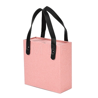 PU Jewelry Set Drawer Boxes with Square Sponge Inside and Texture Paper Rectangle Jewelry Bags ABAG-B009-02D-1