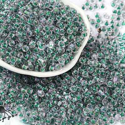 Transparent Inside Colours Glass Seed Beads X1-SEED-A032-04W-1