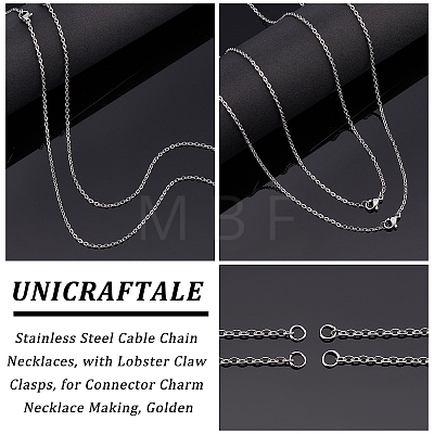 Unicraftale Half Finished 304 Stainless Steel Cable Chain Necklaces STAS-UN0038-66P-1