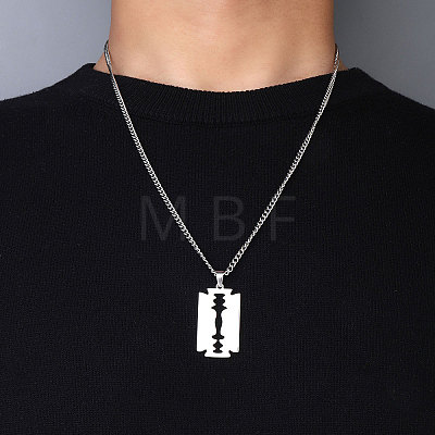 201 Stainless Steel Pendant Necklaces for Man NJEW-Q336-02C-P-1