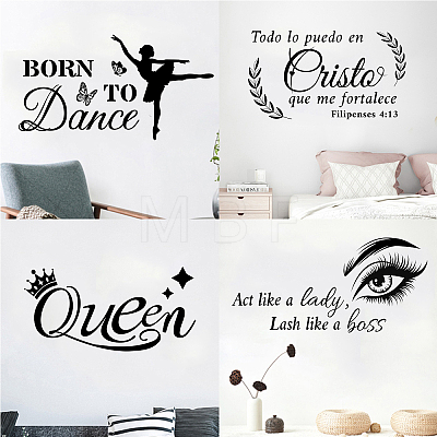PVC Quotes Wall Sticker DIY-WH0200-096-1