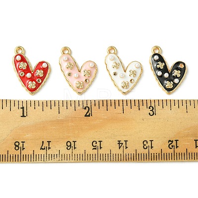 8Pcs 4 Colors Alloy Enamel Pendants ENAM-FS0001-63-1