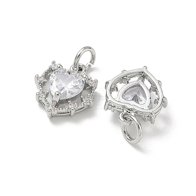SHEGRACE Valentine's Day Brass Clear Cubic Zirconia Charms XGRQ4G760-688P-1