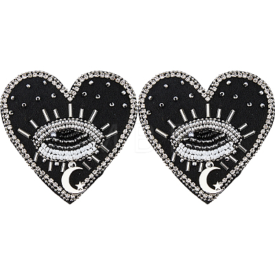 2Pcs Cloth Computerized Embroidery Sew on Patches PATC-FH0001-39B-1