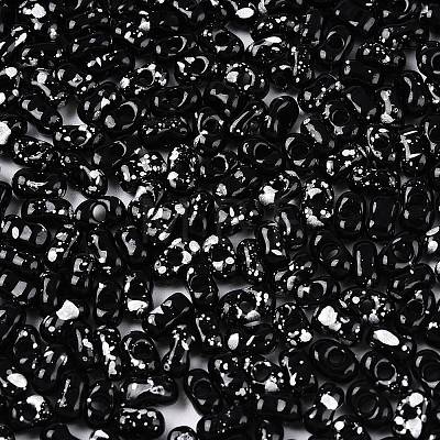 Picasso Spray Painted Glass Seed Beads SEED-T006-04-37-1