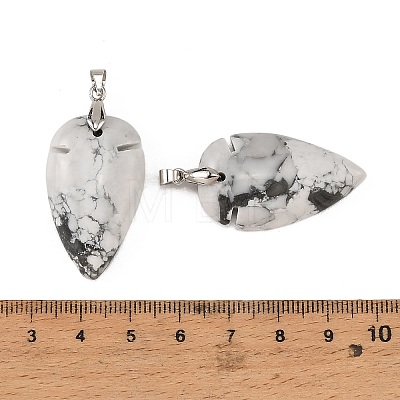 Natural Howlite Pendants G-H359-04P-07-1