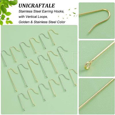 Unicraftale 160Pcs 4 Style 316 Surgical Stainless Steel Earring Hooks STAS-UN0039-38-1