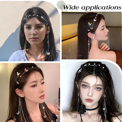 Zinc Alloy Rhinestone Hair Bands OHAR-WH20007-01B-G-1