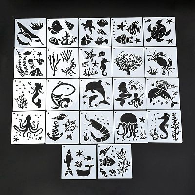 PET Plastic Drawing Stencil DIY-F083-01-1