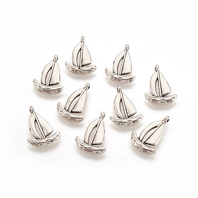 Tibetan Style Alloy Sailing Boat Pendants LF0998Y-NF-1