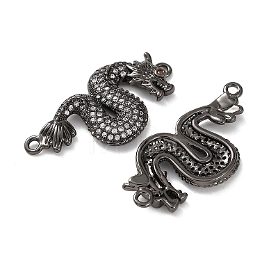 Brass Micro Pave Cubic Zirconia Links Connectors ZIRC-G157-46B-1