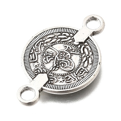 Tibetan Style Alloy Coin Links Connector Charms FIND-D042-13AS-1