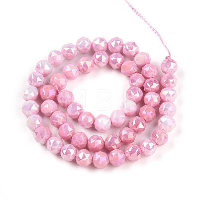 Anti-Tarnish Electroplate Glass Beads Strands GLAA-N010-8mm-09-1