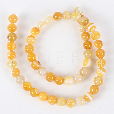 Natural Gemstone Agate Round Bead Strands G-E233-14-1