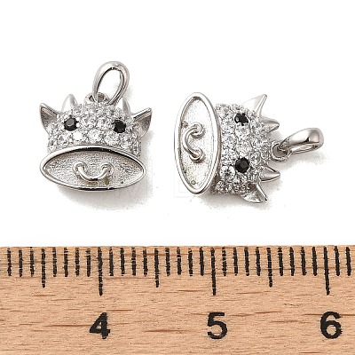 Rhodium Plated 925 Sterling Silver with Cubic Zirconia Charms STER-Z007-12P-1